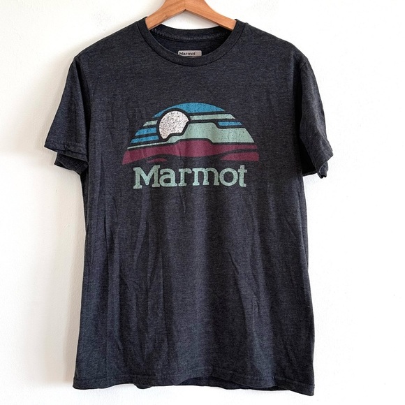 Marmot Park City Utah short Sleeve dark gray Tee with Retro Graphic medium - Picture 1 of 4